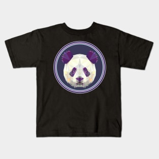 Panda Colorful Pop Art Geometric Head Cute Bear Kids T-Shirt